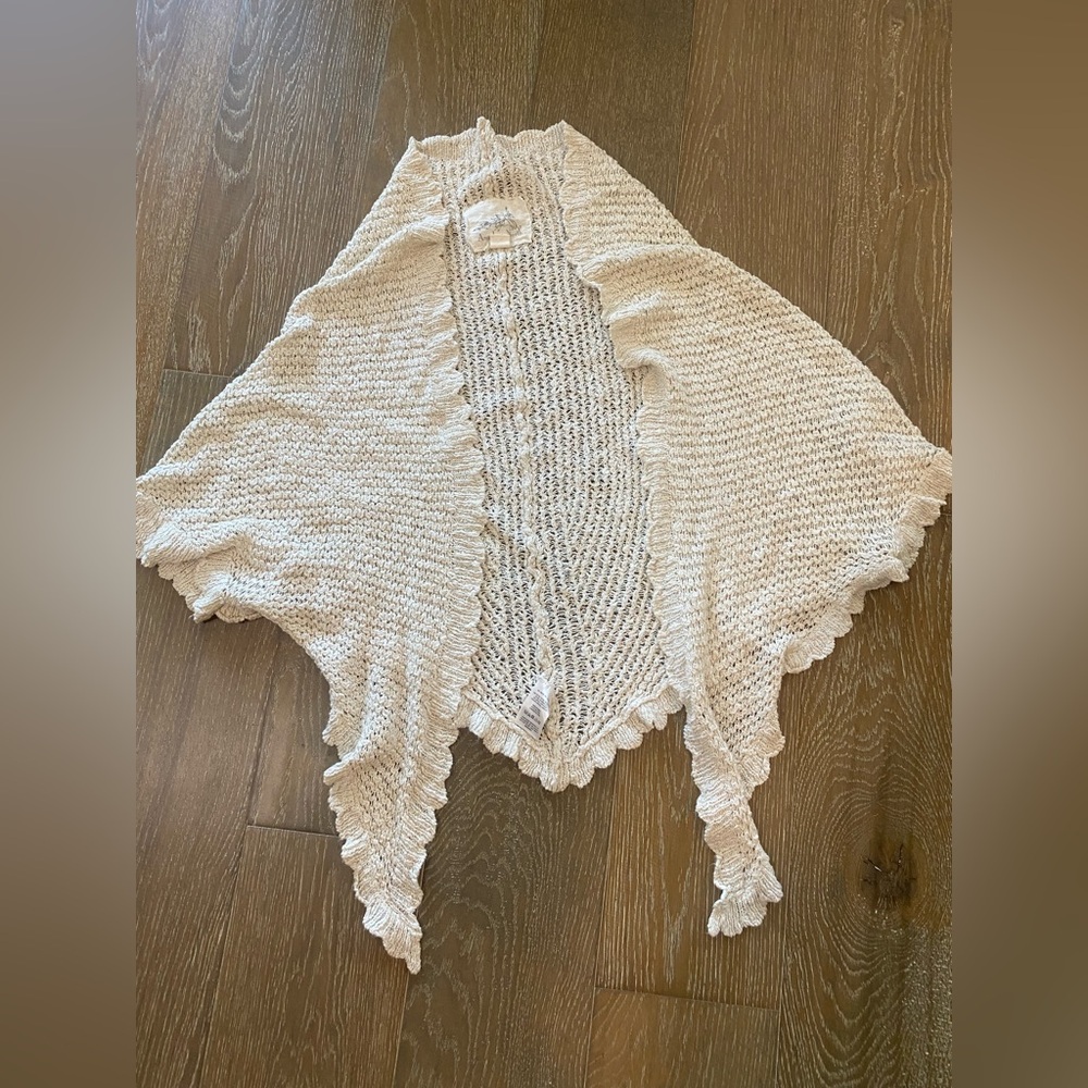 New Anthropologie Angel of the North Crochet Knit Nyla Shawl Sweater Cardigan S
